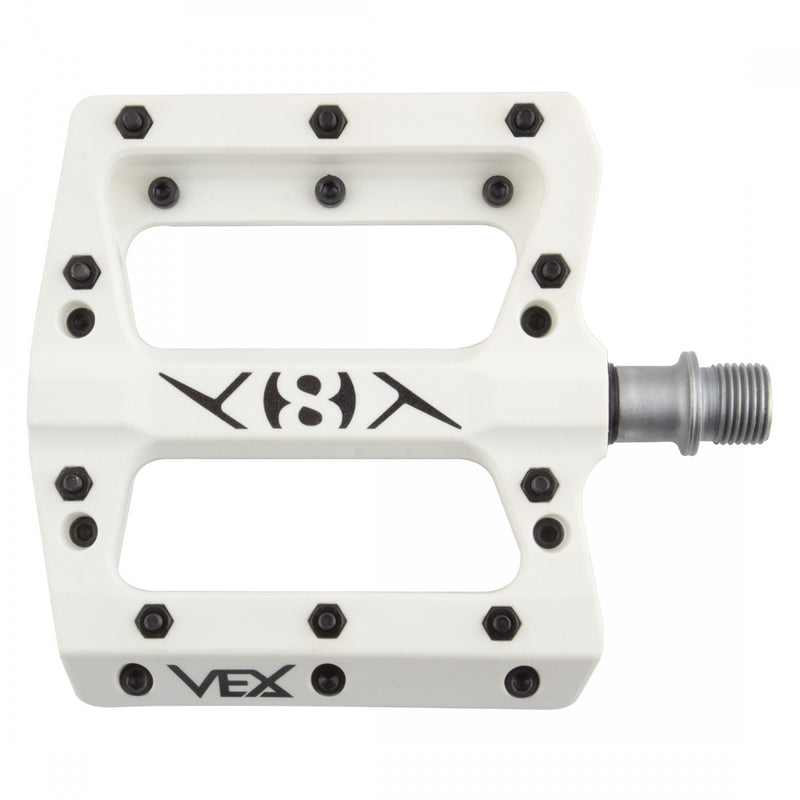 Load image into Gallery viewer, Origin8 Vex Platform Pedals 9/16&quot; Concave Composite Body Replaceable Pins White
