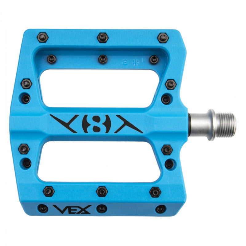 Load image into Gallery viewer, Origin8 Vex Platform Pedals 9/16&quot; Concave Composite Body Replaceable Pins Blue
