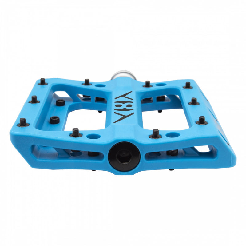 Load image into Gallery viewer, Origin8 Vex Platform Pedals 9/16&quot; Concave Composite Body Replaceable Pins Blue
