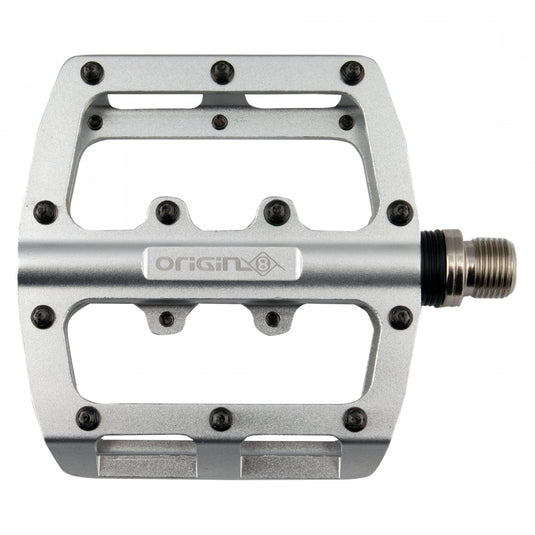 Origin8 Rascal Platform Pedals 9/16" Concave Aluminum Body Removable Pins Silver