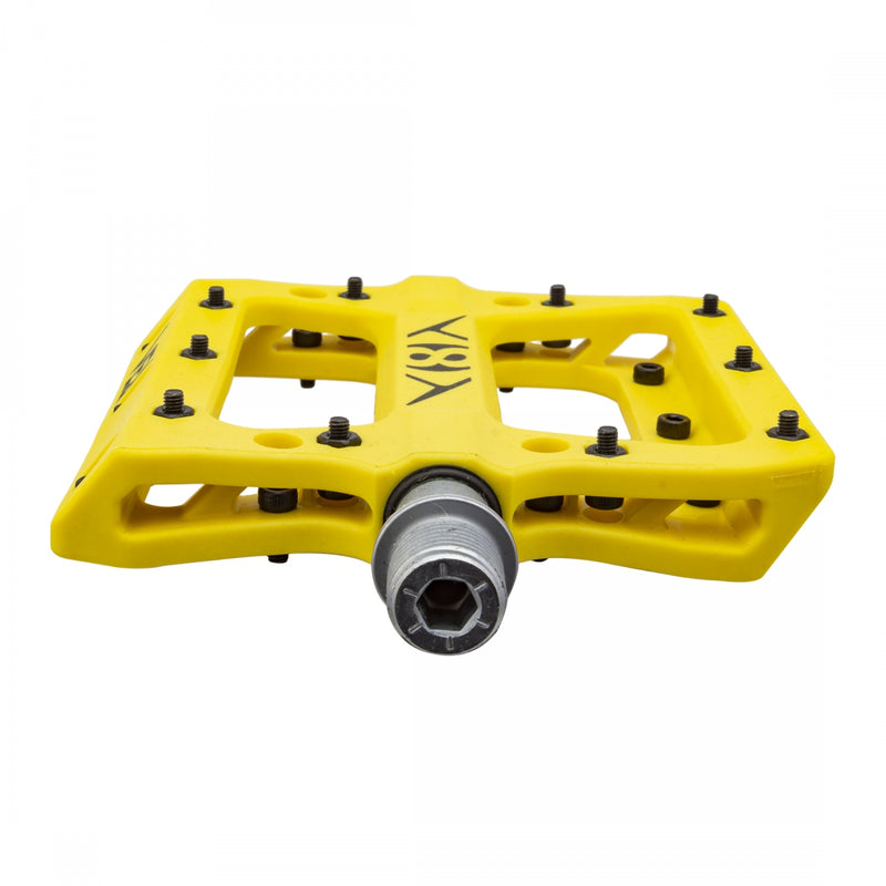 Load image into Gallery viewer, Origin8 Vex Platform Pedals 9/16&quot; Concave Composite Body Replaceable Pins Yellow
