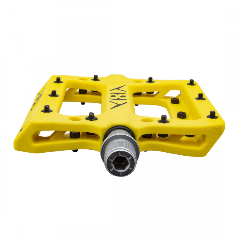 Load image into Gallery viewer, Origin8 Vex Platform Pedals 9/16" Concave Composite Body Replaceable Pins Yellow
