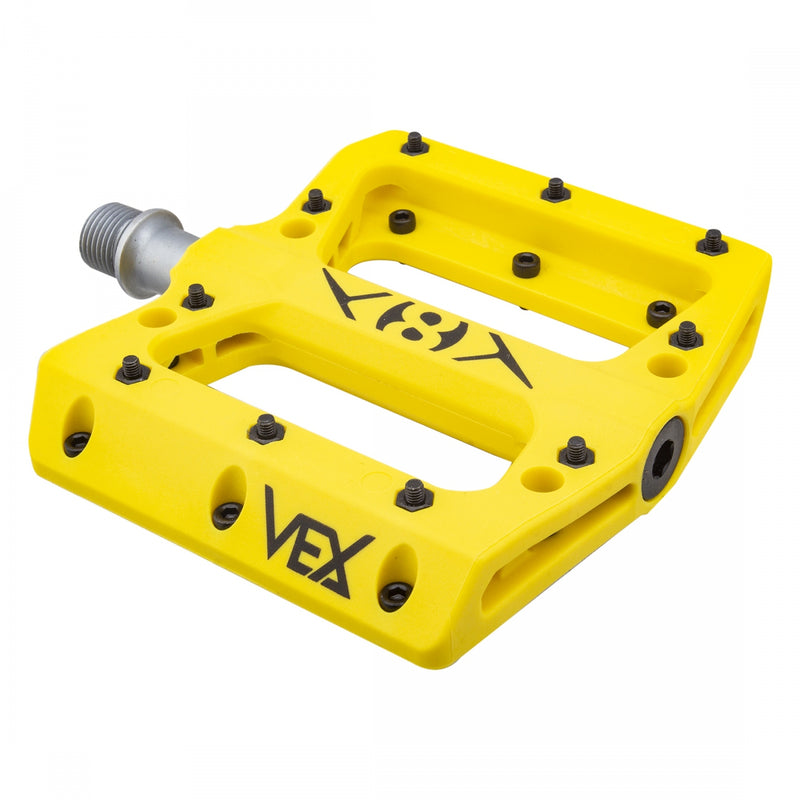 Load image into Gallery viewer, Origin8 Vex Platform Pedals 9/16" Concave Composite Body Replaceable Pins Yellow

