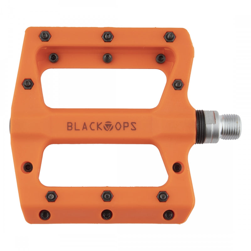 Load image into Gallery viewer, Black Ops Nylo-Pro II Pedals 9/16" Chromoly Axle Nylon 20 Removable Pins Orange
