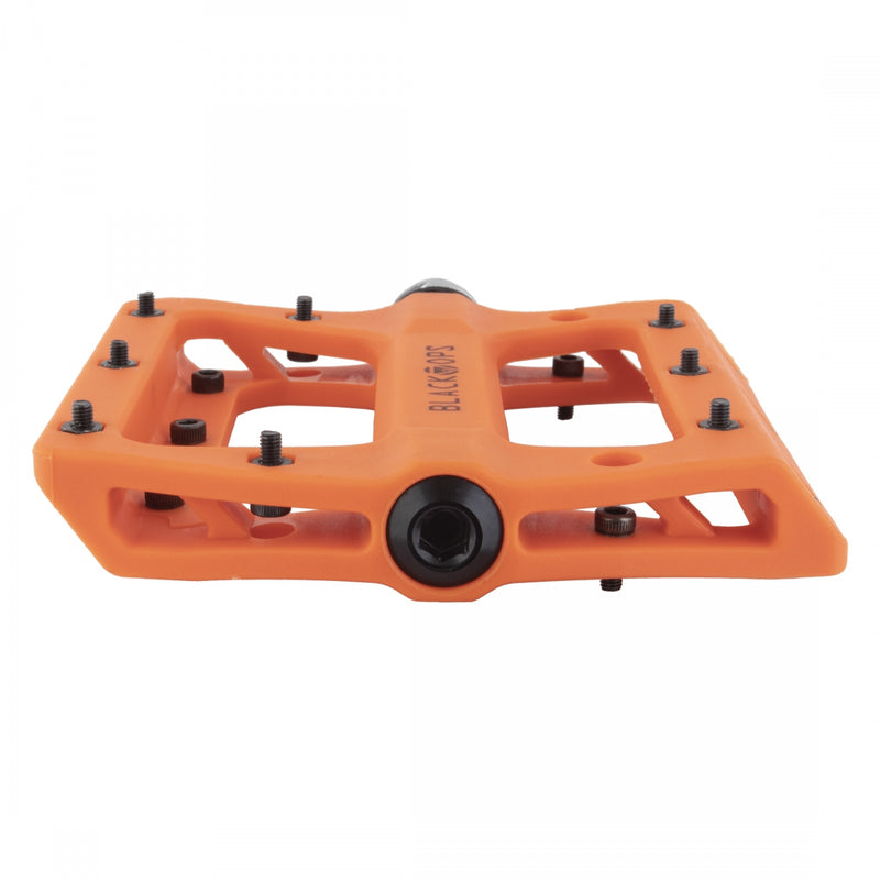 Load image into Gallery viewer, Black Ops Nylo-Pro II Pedals 9/16&quot; Chromoly Axle Nylon 20 Removable Pins Orange
