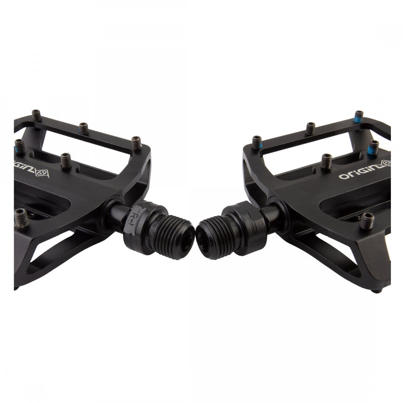 Load image into Gallery viewer, Origin8 Rascal XS Platform Pedals 9/16&quot; Concave Alloy Body Removable Pins Black
