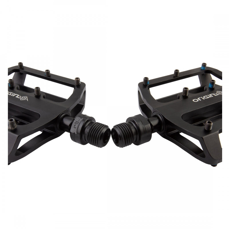 Load image into Gallery viewer, Origin8 Rascal XS Platform Pedals 9/16" Concave Alloy Body Removable Pins Black
