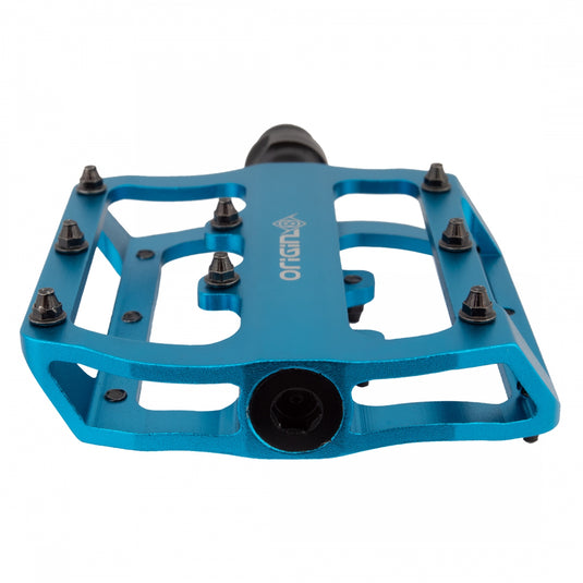 Origin8 Rascal XS Platform Pedals 9/16" Concave Alloy Body Removable Pins Blue