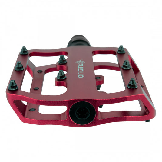 Origin8 Rascal XS Platform Pedals 9/16" Concave Aluminum Body Removable Pins Red