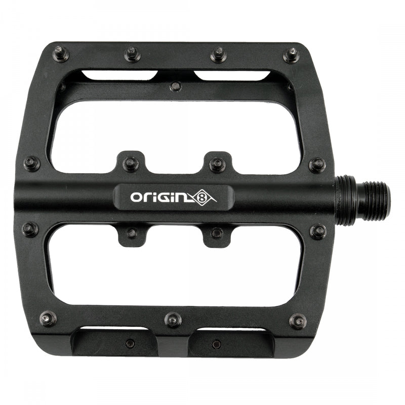 Load image into Gallery viewer, Origin8 Rascal XL Platform Pedals 9/16&quot; Concave Alloy Body Removable Pins Black

