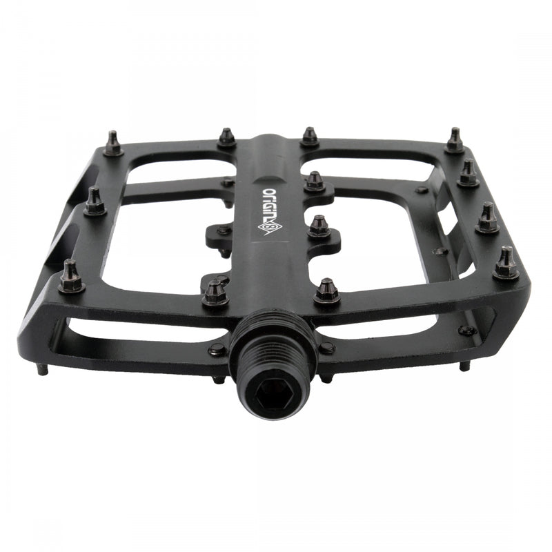 Load image into Gallery viewer, Origin8 Rascal XL Platform Pedals 9/16" Concave Alloy Body Removable Pins Black

