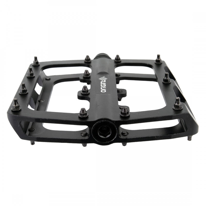 Load image into Gallery viewer, Origin8 Rascal XL Platform Pedals 9/16" Concave Alloy Body Removable Pins Black
