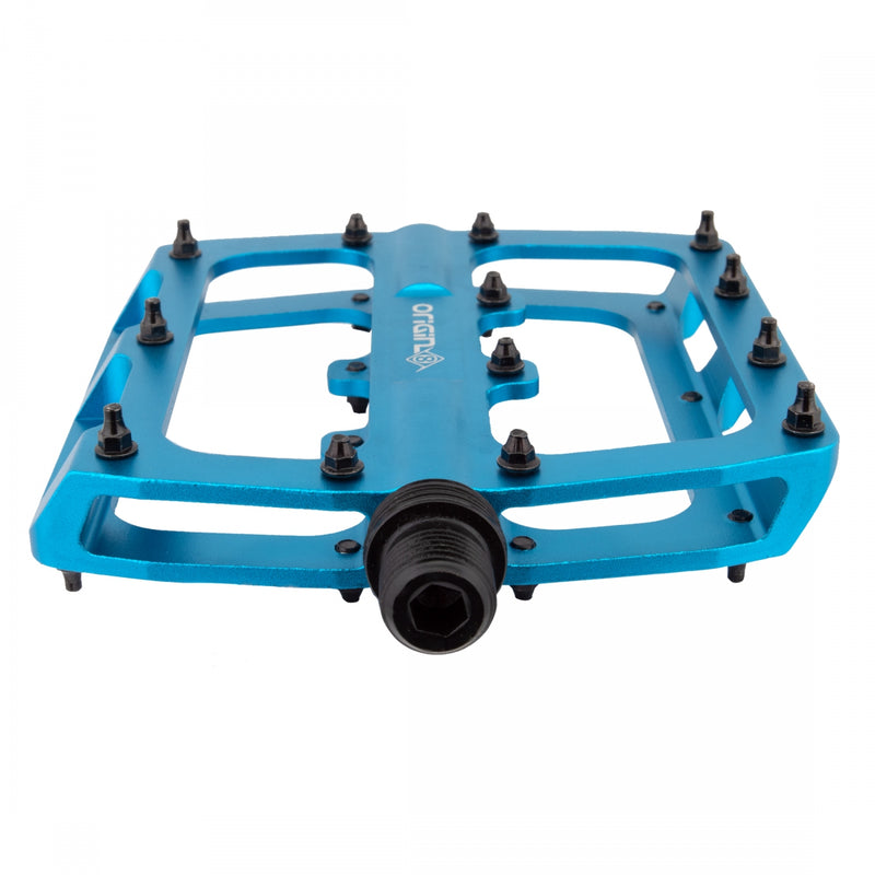 Load image into Gallery viewer, Origin8 Rascal XL Platform Pedals 9/16&quot; Concave Alloy Body Removable Pins Blue

