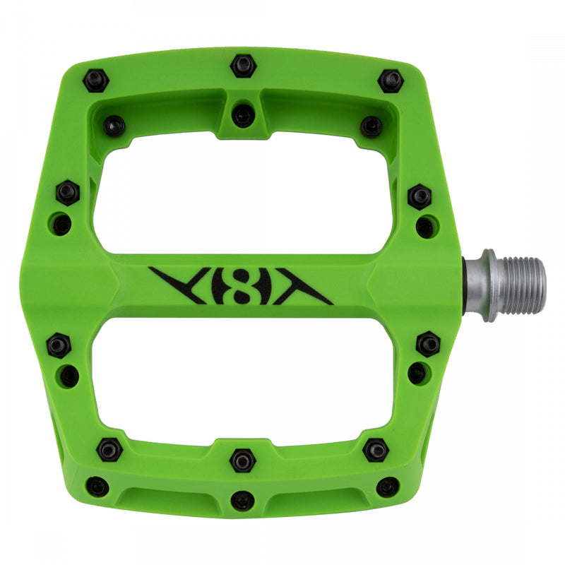 Load image into Gallery viewer, Origin8 Retox Platform Pedals 9/16&quot; Concave Composite Body Removable Pins Green
