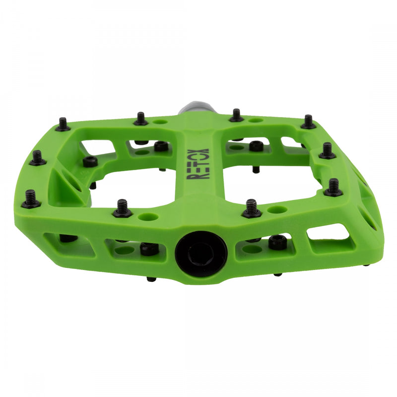 Load image into Gallery viewer, Origin8 Retox Platform Pedals 9/16&quot; Concave Composite Body Removable Pins Green
