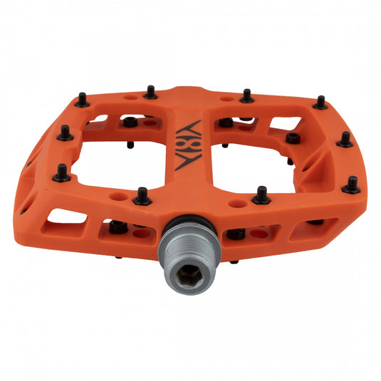 Origin8 Retox Platform Pedals 9/16" Concave Composite Body Removable Pins Orange