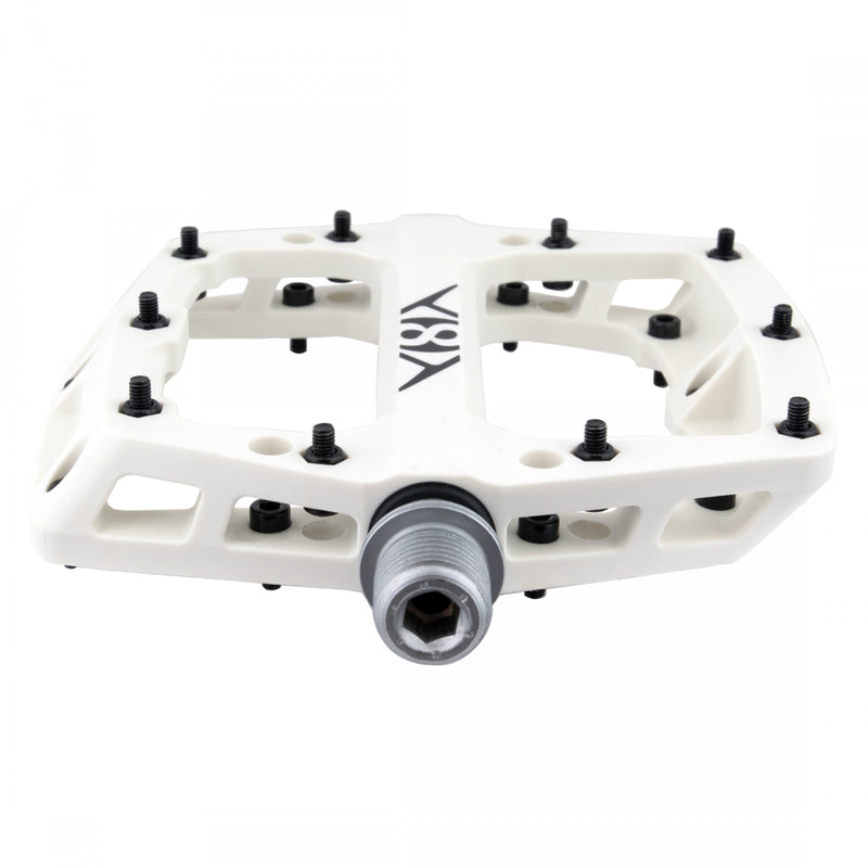 Load image into Gallery viewer, Origin8 Retox Platform Pedals 9/16&quot; Concave Composite Body Removable Pins White
