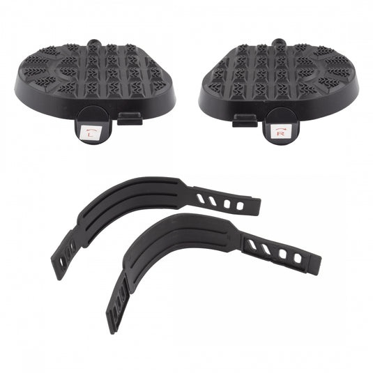Sunlite Flat Form I Exerciser Platform Treaded Pedals 1/2" With Toe Straps Black