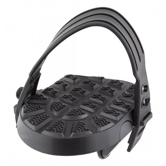 Sunlite Flat Form I Exerciser Platform Treaded Pedals 9/16" With Toe Straps Blk