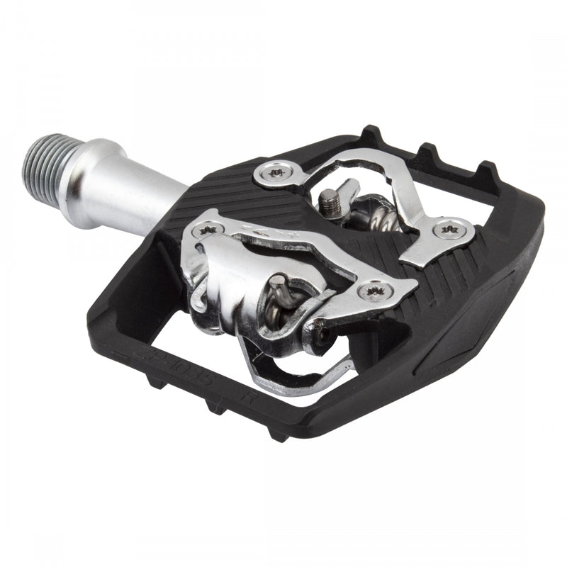 Load image into Gallery viewer, Origin8-Everland-Race-Double-Clipless-Clipless-Pedals-with-Cleats-Carbon-Fiber-Composite-Chromoly-Steel-PEDL0777-Bicycle-Pedals
