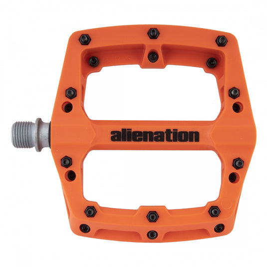 Alienation Foothold Pedal 9/16" Concave Composite Platform Removable Pins Orange