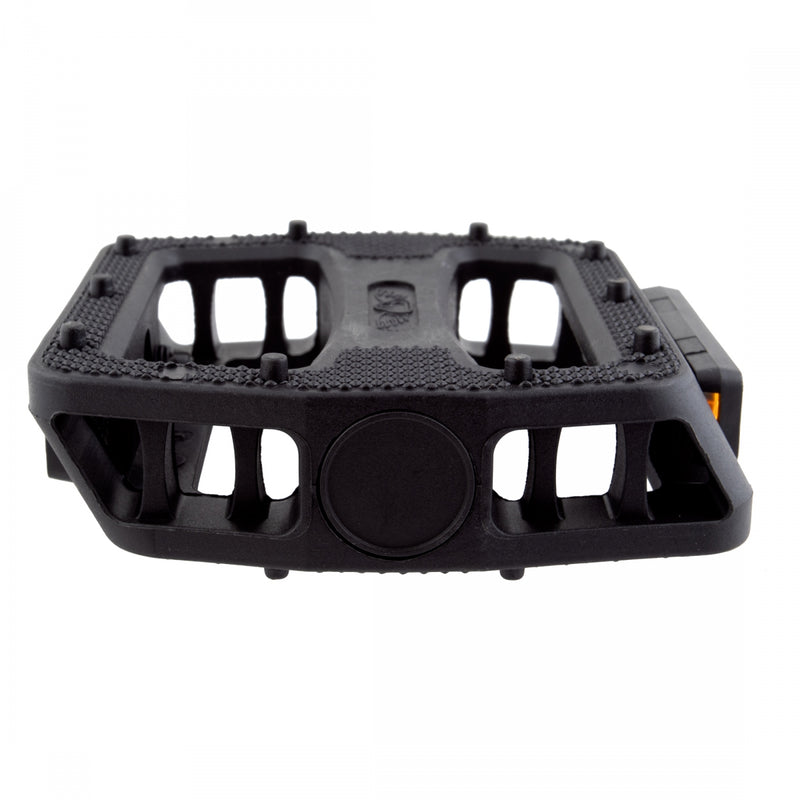 Load image into Gallery viewer, SE Bikes 12 O-Clock Platform Pedals 9/16&quot; Chomoly Axle Nylon Molded Pins Black
