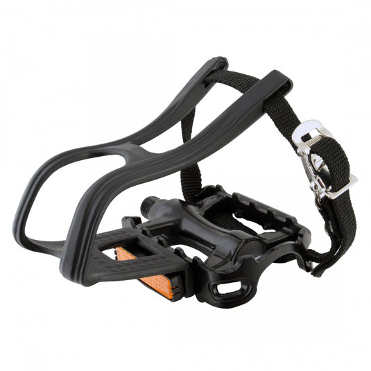 fixie flat pedals Pure Cycles Pure Fix Pedals with Nylon Straps - Aluminum Cage & Body, 9