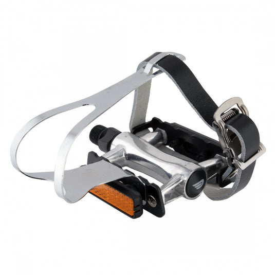 combination bike pedals Premium Aluminum Cage Pedals with Leather Straps