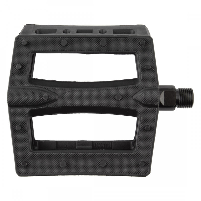 Load image into Gallery viewer, Black Ops Traction Platform Pedals 9/16&quot; Chromoly Axle Nylon Molded Pins Black
