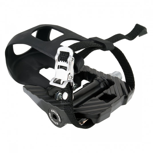 indoor bike pedals Exustar PS816-C8 Indoor SPD Pedals with Toe Clips & Alloy Body – 365 Cycles