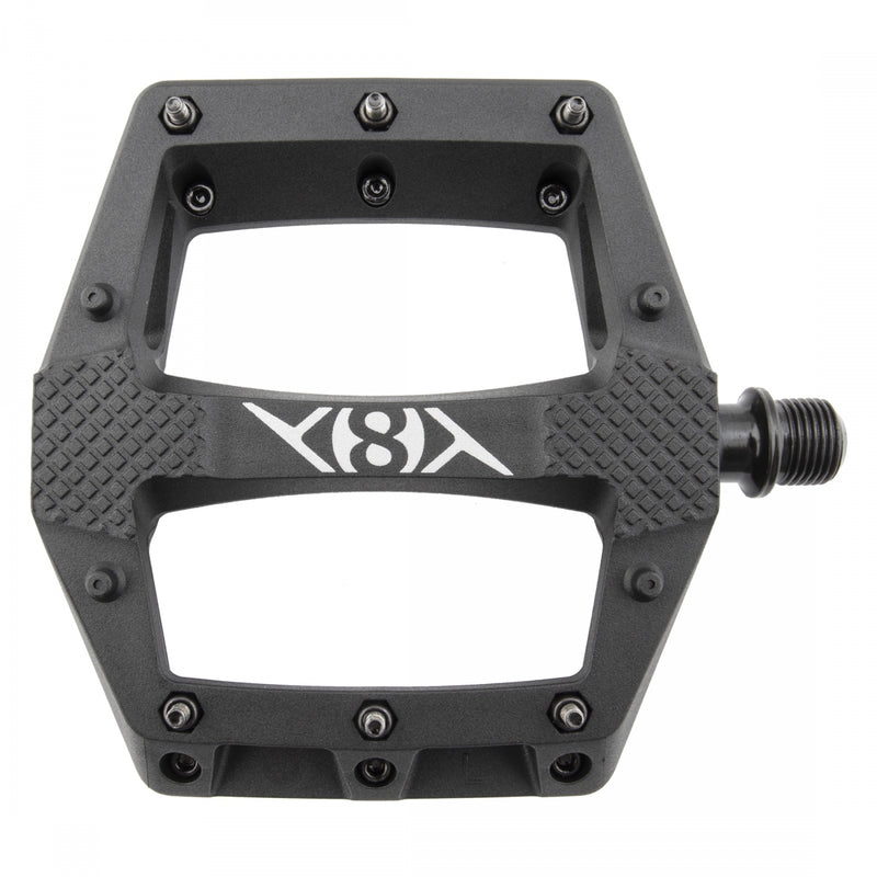 Load image into Gallery viewer, Origin8 Strapd Platform Pedal 9/16&quot; Chromoly Axle Concave Composite Body Black
