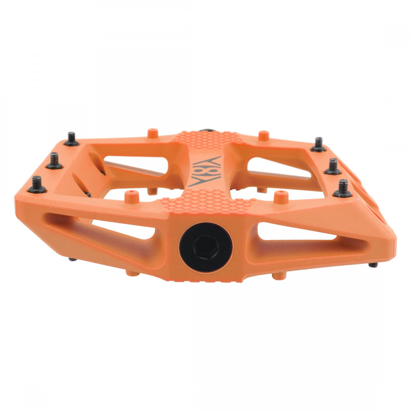 Load image into Gallery viewer, Origin8 Strapd Platform Pedal 9/16&quot; Chromoly Axle Concave Composite Body Orange
