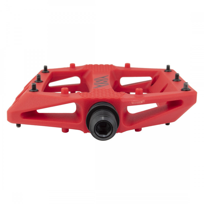 Load image into Gallery viewer, Origin8 Strapd Platform Pedal 9/16&quot; Chromoly Spindle Concave Composite Body Red
