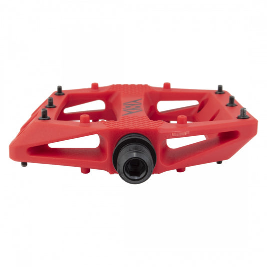 Origin8 Strapd Platform Pedal 9/16" Chromoly Spindle Concave Composite Body Red