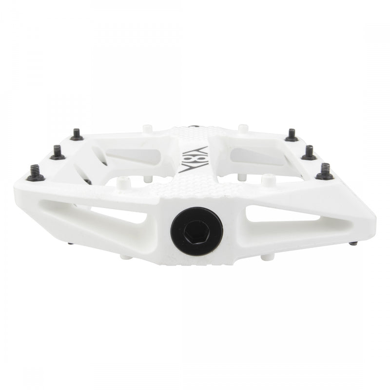 Load image into Gallery viewer, Origin8 Strapd Platform Pedal 9/16&quot; Chromoly Axle Concave Composite Body White
