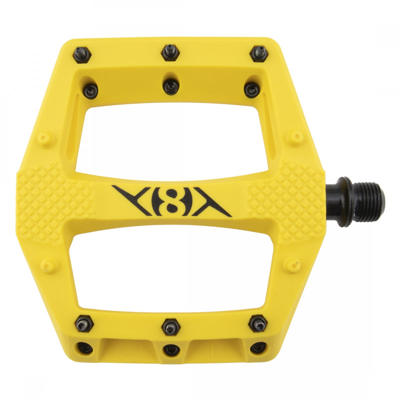 Load image into Gallery viewer, Origin8 Strapd Platform Pedal 9/16&quot; Chromoly Axle Concave Composite Body Yellow
