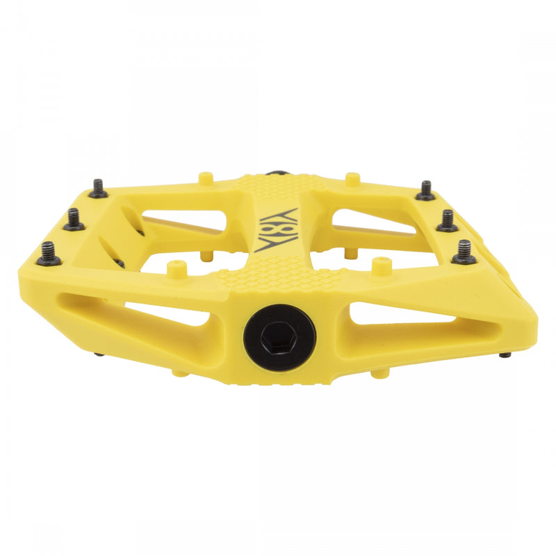 Load image into Gallery viewer, Origin8 Strapd Platform Pedal 9/16&quot; Chromoly Axle Concave Composite Body Yellow
