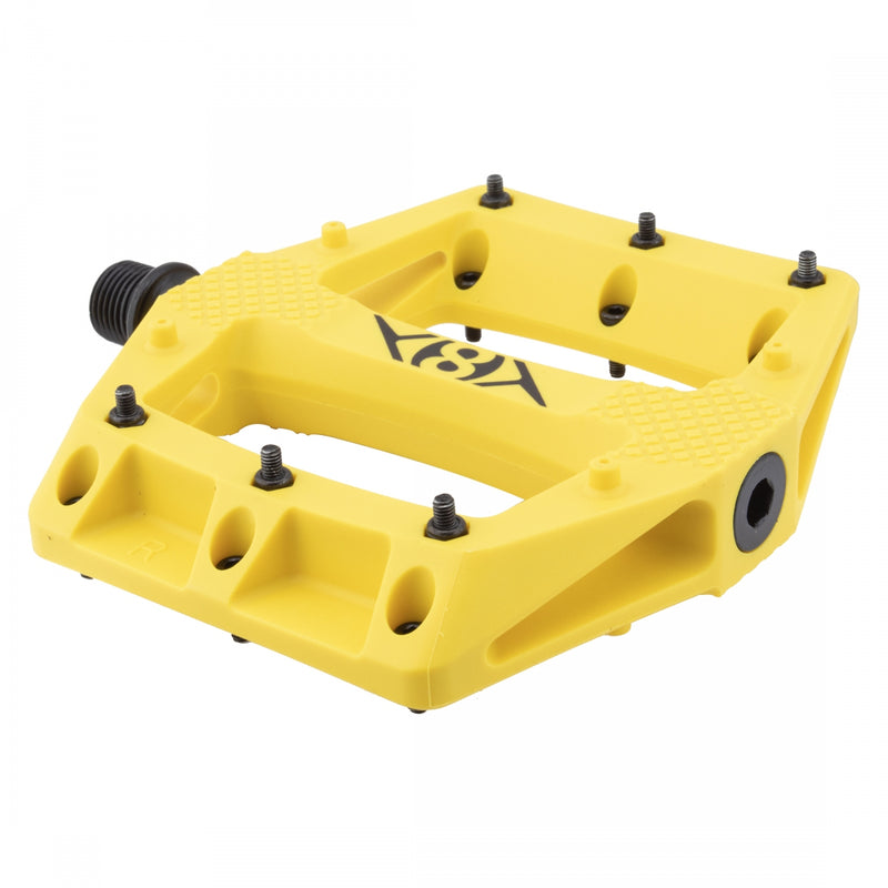 Load image into Gallery viewer, Origin8 Strapd Platform Pedal 9/16&quot; Chromoly Axle Concave Composite Body Yellow
