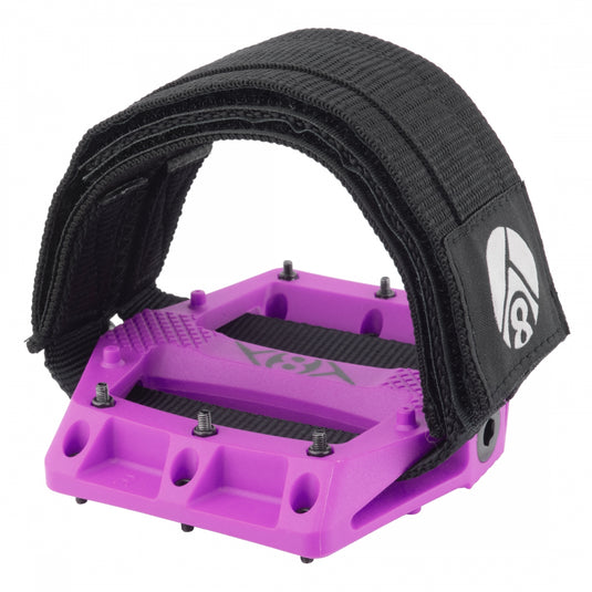 Origin8 Strapd Platform Pedal 9/16" Chromoly Axle Concave Composite Body Purple