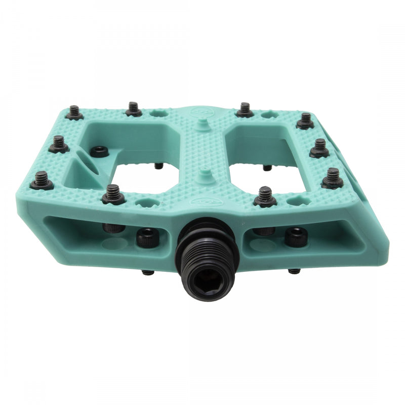 Load image into Gallery viewer, Alienation Foot Fetish Pedal 9/16&quot; Composite Platform Removable Pins Turquoise
