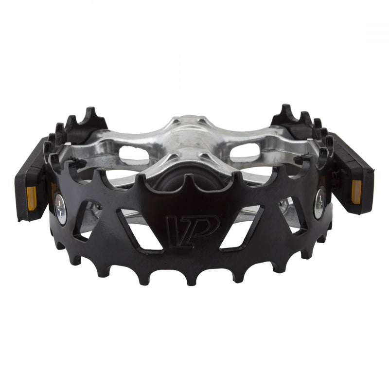 Load image into Gallery viewer, Black Ops 747 Bear Trap Caged Pedals 9/16&quot; Chromoly Spindle Aluminum Body Black
