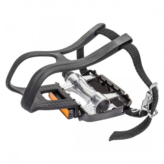 cage pedals Sunlite Low Profile 9/16" Aluminum Bicycle Pedals with Steel Cage and Nylon Toe Straps – 365 Cycles