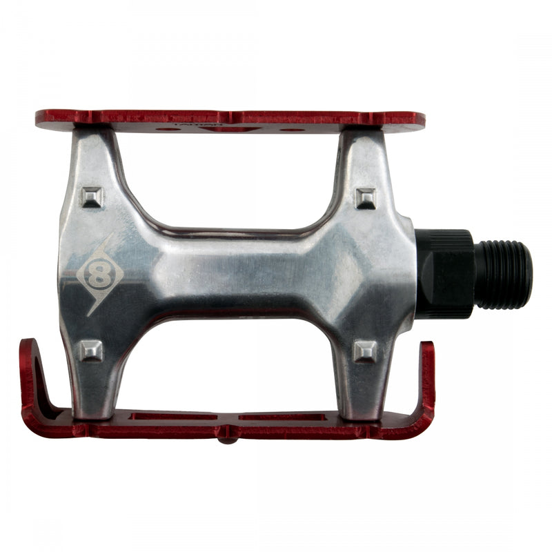 Load image into Gallery viewer, Origin8 Pro Lite Track Platform Pedals 9/16&quot; Chromoly Axle Aluminum Body Ano-Red
