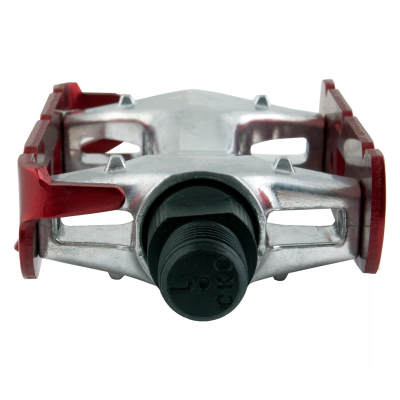 Load image into Gallery viewer, Origin8 Pro Lite Track Platform Pedals 9/16&quot; Chromoly Axle Aluminum Body Ano-Red
