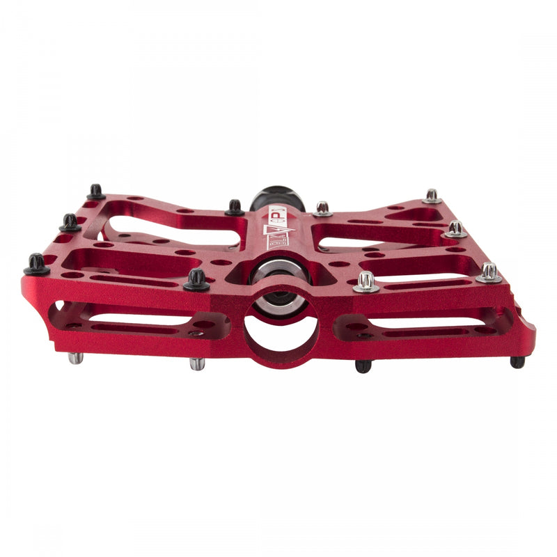 Load image into Gallery viewer, Black Ops TorqLite UL Platform Pedals 9/16&quot; Aluminum Body Replaceable Pins Red

