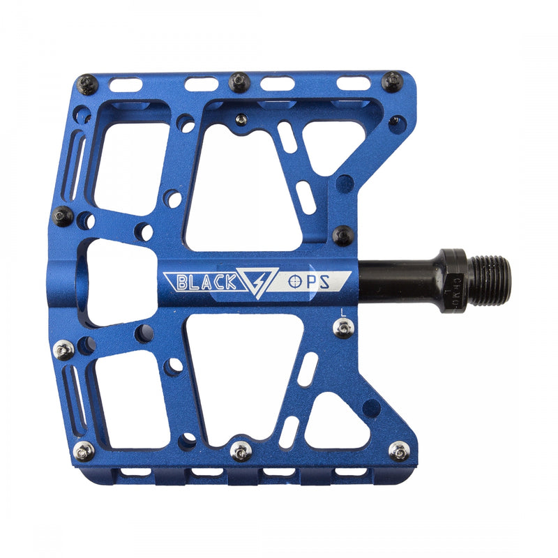 Load image into Gallery viewer, Black Ops TorqLite UL Platform Pedals 9/16&quot; Aluminum Body Replaceable Pins Blue
