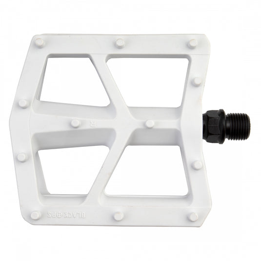 Black Ops T-Bar Pedals 9/16" Chromoly Axle Nylon Fiber Body Molded Pins White