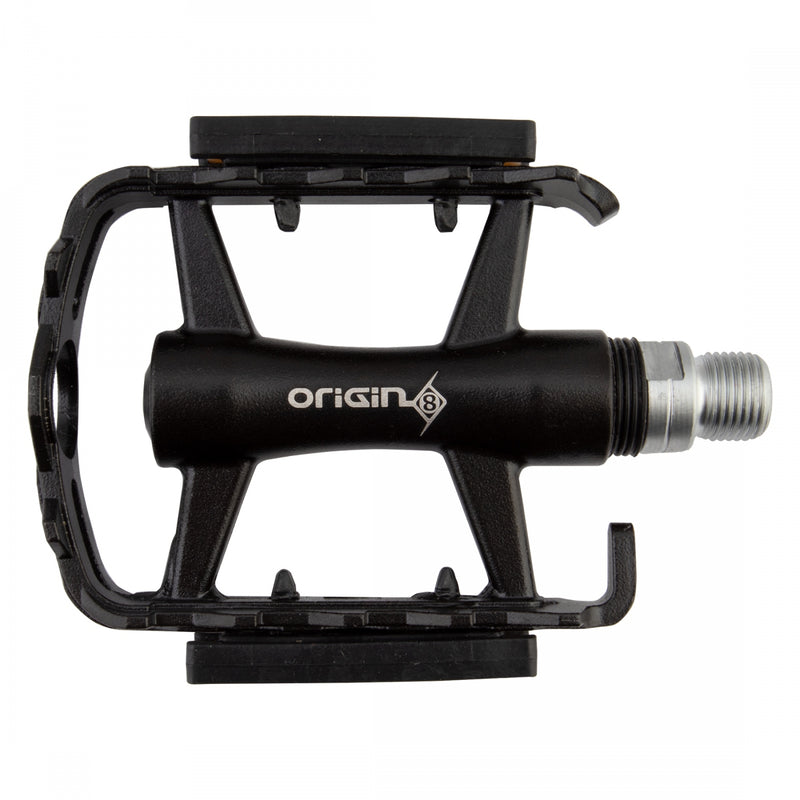 Load image into Gallery viewer, Origin8 Classique Pro Cage Platform Pedals 9/16&quot; Alloy Body w/ Reflector Black
