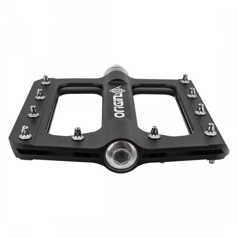 Load image into Gallery viewer, Origin8 RAZR Platform Pedals 9/16&quot; Chromoly Axle Alloy Body Removable Pins Black
