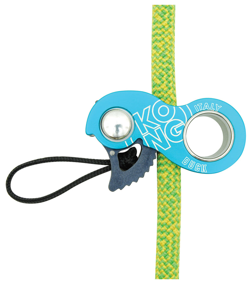 Load image into Gallery viewer, Kong Duck Rope Clamp Ascender - Cyan/Black Color
